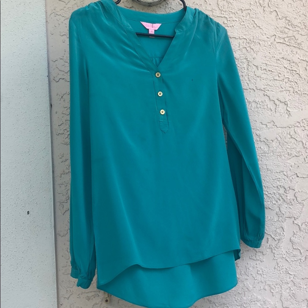 Lilly Pulitzer Elsa silk top size extra small